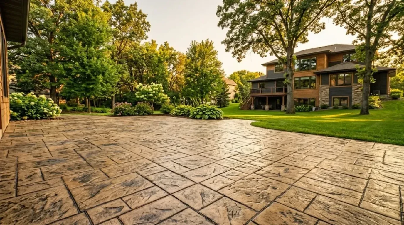 Stamped concrete installation in Chaska, MN by Jensen Decorative Concrete